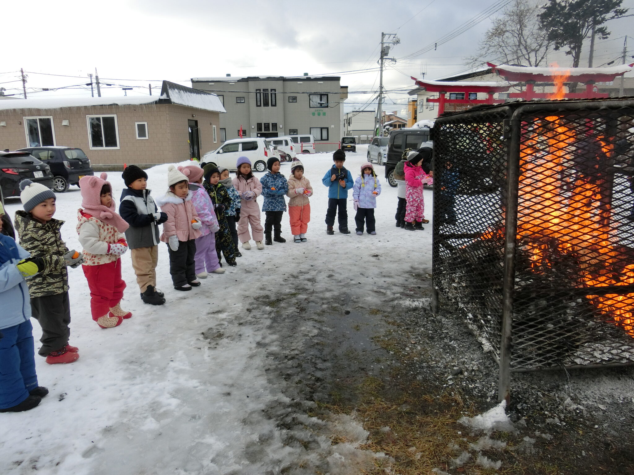 七重浜こども園　どんど焼き